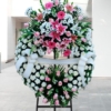 Corona Funeraria Blanca y Rosa